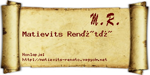 Matievits Renátó névjegykártya